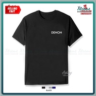 T Shirt Round Neck Sulam Denon Home Sound System Sound Bar Mini System Headphone Baju Lelaki Cotton 
