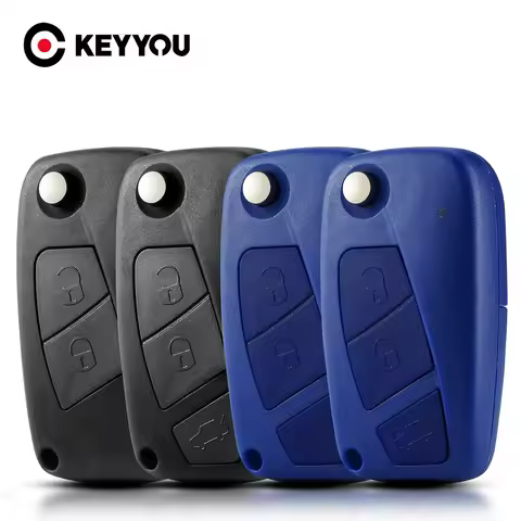 KEYYOU Flip Folding Car Key Case For FIAT Iveco Punto Ducato Stilo Panda Idea Doblo Bravo 2/3 Button