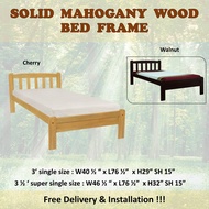 Hotspot Mahogany Solid Wooden Sinlge / Super Single Bed Frame / Free Delivery + Installation