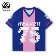 【Jersey Custom Name 】 Coquette Jersey Oversized American Style T-shirt jersey perempuan Summer Top H