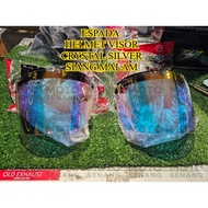 ESPADA VISOR HELMET CS2 SIANG MALAM CRYSTAL SILVER RAINBOW 3 BUTTON TUTUP VISOR PELANGI B33 MS88 MHR