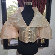 Modern Filipiniana Maria clara top pinya organza