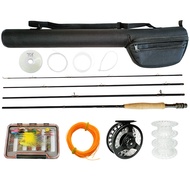 Newbility 4 Sections 7ft 8ft 9ft Carbon Fly Fishing Rod and Reel Fly Fishing Combo With High Quality