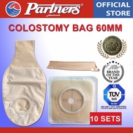 PARTNERS COLOSTOMY BAG 60 MM (with clip, base, and bag)