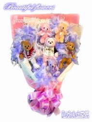【歐式綠坊花苑】 [gfo040] 夢幻熊花束~傳情花束 情人節花束~桃園花店 中壢花店 林口花店 新竹花店 竹北花店