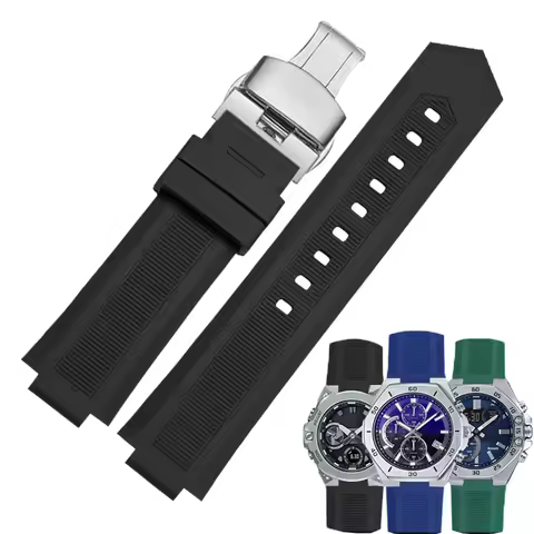 Replacement Convex Edge Mountaineering Silicone Strap for Casio EFB-680 / ECB-10YD / GST-B400 / B200
