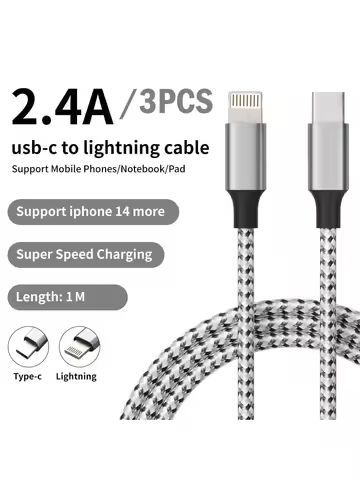 USB C to Lightning Cable MFi Certified Fast Charging compatible with Apple iPhone 14 13 12 11 Pro Ma