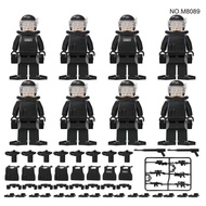 Compatible With LEGO 8 Diver Sea Rescue Team Black SWAT Mini Building Blocks Minifigures Military Eq
