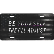 Be Yourself They'll Adjust LGBTQ Asexual Flag Personalized Front Aluminum License Plate Suitable Out