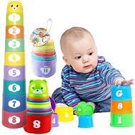 Stacking Cups Toys, Baby Toys 6 to 12 Months, Fun Sensory & Sorting Educational Toys for Numbers Let