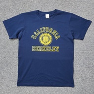 Summer Pure Cotton UC Berkeley Letter Print T-Shirt American vintage Preppy Style Short Sleeve