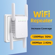 Lintratek 5G 1200Mbps Wifi Repeater 2.4Ghz Wifi Range Extender 300Mbps 867Mbps Wireless Wi-fi Repeater Dual Band Network 1200 Wifi Amplifier