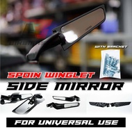 Spoin Winglet Side Mirror (Adjustable) for Universal Use R15 R25 EX5 WAVE CBR150 Y15 Y16 NVX LC135 RS150 RSX ADV150
