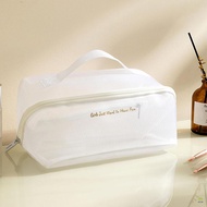 Large-capacity mesh makeup bag