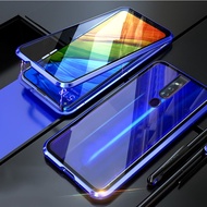 OPPO F9 / F11 / F11 Pro 360 Degree Full Protective 9H Tempered Glass Back Cover Full Body Metal Frame Metal