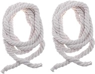 OSALADI 2pcs String tag rope cotton rope decoration rope Braided rope white three shares tug of war rope