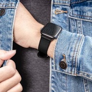 魚骨牌 - Apple Watch Ultra/7/6/5/4/SE Hybrid 矽膠真皮錶帶 (42/44/45/49mm) - 黑