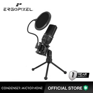 Ergopixel Condenser Microphone With Tripod - Black (EP-MP0002) เออร์โกพิกเซล ไมโครโฟน คอนเดนเซอร์ พร้อมขาตั้ง สีดำ
