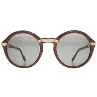 近全新卡地亞Trinity圓形木紋塑膠ブラウン太陽眼鏡 1299 [二手] 卡地亞