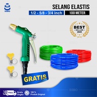 SELANG AIR ELASTIS DOP 1 ROL 100 METER 1/2 5/8 3/4 INCH SELANG TAMAN KEBUN ALAT CUCI MOTOR MOBIL