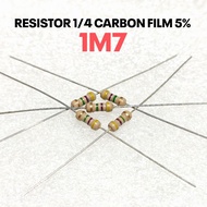 (10 PCS) RESISTOR 1/4W 1/4WATT 1M7 1.7M 1.7 MEGA CF 5% ROHS
