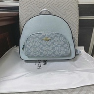 全新Coach 淺藍色老花小號雙肩包