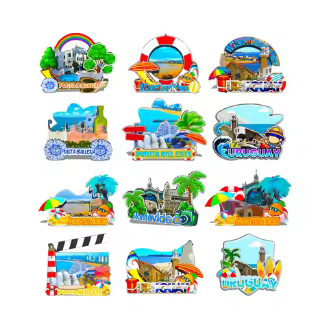 Decorative Magnets for Punta Ballena Montevideo Punta Del Este Uruguay City Landmark Souvenirs 3D Wo