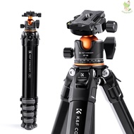 K&amp;F CONCEPT Portable Camera Tripod Stand Aluminum Alloy 177cm/70inch Max. Height 15kg/33lbs Load Capacity Photography Travel Tripod Carrying Bag for DSLR Camera  [24NEW]