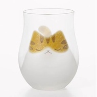 340cc【日本石塚硝子Aderia】(橘貓)陪在你身邊睡著的貓咪杯