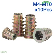 NG1ZX 10pcs/lot Hex Nut, M4 M5 M6 M8 M10 Hex Drive Head Hexagonal Trapezoid Nuts, Hardware Zinc Allo