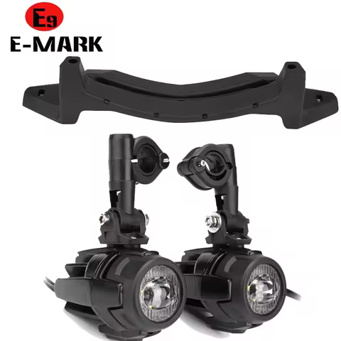 E9 Mark 40W LED Auxiliary Fog Light Safety Driving Lamp Motorcycle bracket for BMW R1200GS F800GS AD