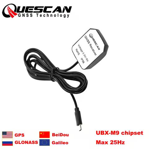 QUESCAN USB-C TypeC M9 GPS Receiver for Android Windows GPS GLONASS Galileo BeiDou USB NEO-M9N GPS G