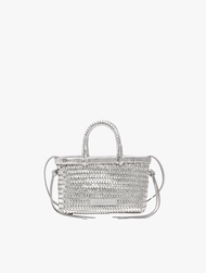 BIMBA Y LOLA - SILVER PLAITED LEATHER MINI BAG