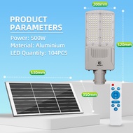 EEKOO ไฟถนนโซล่าเซลล์ 500W/1000W สว่างจัด ไฟโซล่าเซลล์ solar street light กันน้ำ IP67 ประหยัดพลังงาน