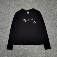 New agnes b love limited long-sleeved bottoming long T-shirt men and women round neck commuter