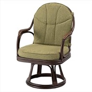 Higashiya NRS-440GR Rattan Swivel Chair W 22.0 x D 23.2 x H 3.2 x SH1.6 inches (56 x 59 x 83 x 40 mm