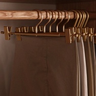 5Pcs Matte Gold Trouser Hanger Anti Slip Metal Hangers Wardrobe Space Saver Clothes Pants Drying Rack Organizer Storage Racks