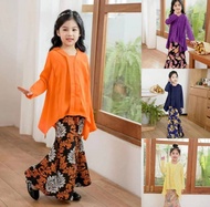 [OTS] Good Quality Muslim Half Print Batik Peplum lace baju kurung Kebaya Sakura budak untuk tahun 2024 soft material comfortable  - 206