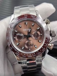 【定製】Seiko mod 啡面 搭載精工VK63石英機芯 計時碼錶 39mm 藍寶石玻璃 附送精美錶盒