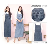 [New] Dress Overall Midi Jeans Snow Denim Kode 162 Model Pita Jumbo Xl