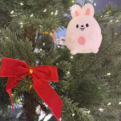 SKZOO stray kids keychain collaboration, same style as idols, bangchan felix plush animal keychain, 