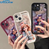 Cute The Runaway Princess Girl Barbie Phone Case Compatible for OPPO Reno 11F 5 5F 10 11 Pro A12 A12e A7 AX7 A5S AX5S AX5 A3S Cartoon Angel Eyes Shockproof Soft Back Cover