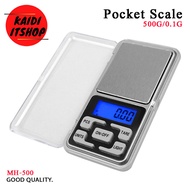 Pocket Scale เครื่องชั่งแบบดิจิตอล เพชร/ทอง/ยา และอื่นๆ รับน้ำหนักได้ตั้งแต่ 0.1-500กรัม 500g/0.1g (CGA) MH-500