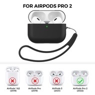 เคสสำหรับหูฟัง AirPods Pro 2แบบสร้างสรรค์เคสซิลิโคนสายรัดหูฟัง Apple เคสนิ่มรุ่นที่สอง