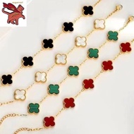 18K Saudi Gold Pawnable Double sided Lucky Clover Bracelet AU750