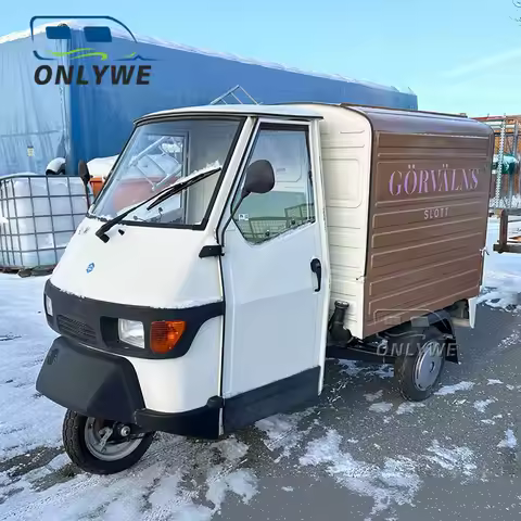 ONLYWE Ape Piaggio Electric Tricycle Mobile Juice Drink Bar Station Cocktail Beer Taco Cart for Sale