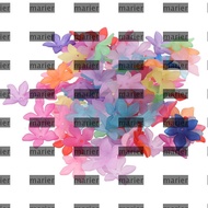 MARIER 100pcs Matte Beads, Mixed Colors Random Lily Flower Beads, Flower Beads Colorful Acrylic Lily