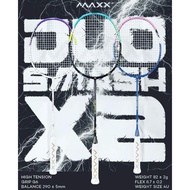 MAXX Duo Smash X2 Badminton Racket ! 35 lbs , 4U / G6 , High Tension Frame
