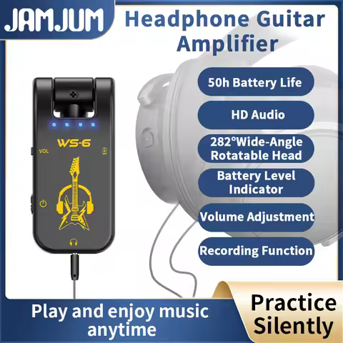 JAMJUM Guitar Mini Amplifier, Portable, Rotatable Audio Head, Rechargeable Battery for Guitar Practi