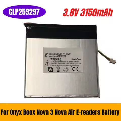 3.8V 3150mAh CLP259297 for Onyx Boox Nova 3 Nova Air E-readers Battery